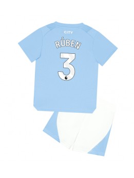 Otroški Nogometna dresi replika Manchester City Ruben Dias #3 Domači 2023-24 Kratek rokav (+ hlače)